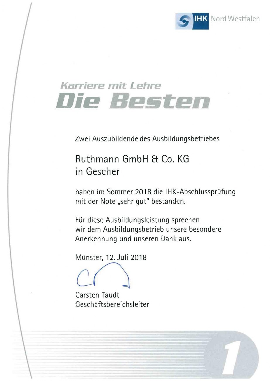 Prüflinge Ausbildung Absolvent Ruthmann Gallo Gescher Hochmoor Ruthmann Ausbildung Sehr Gut IHK Bestenehrung