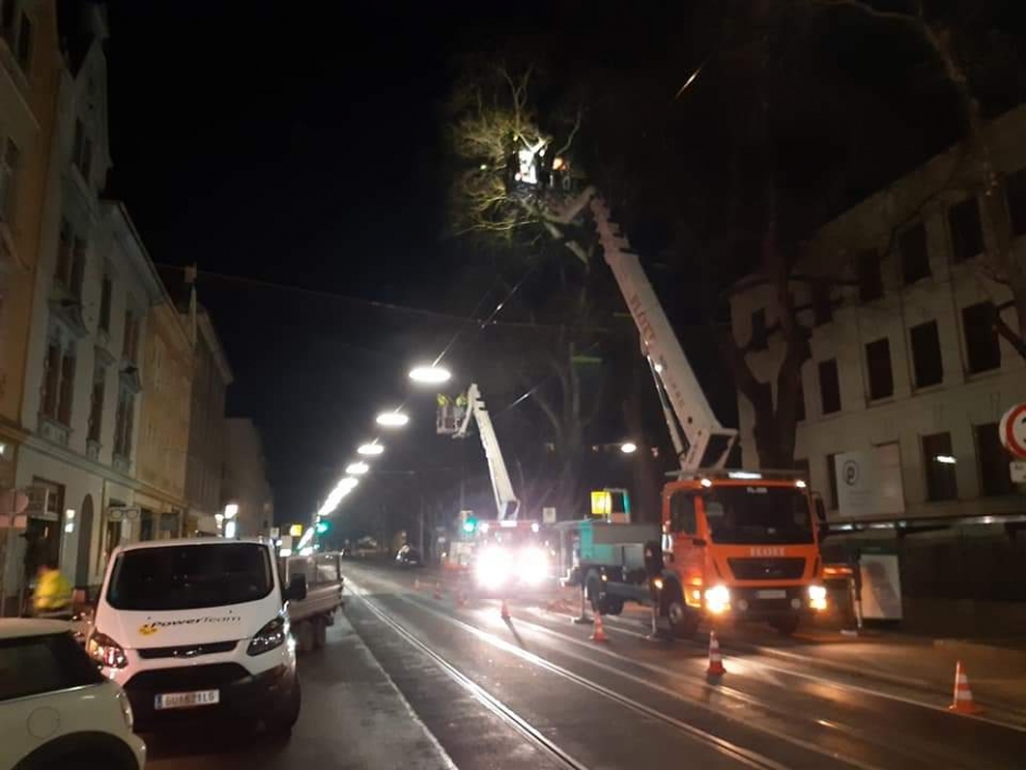 Nachteinsatz in Graz, Österreich